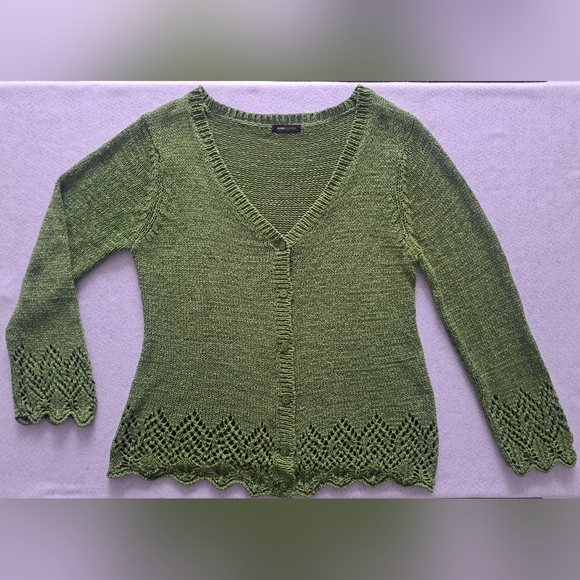 BCBGMaxAzria Forest Green Women's Cardigan - Picture 2 of 14